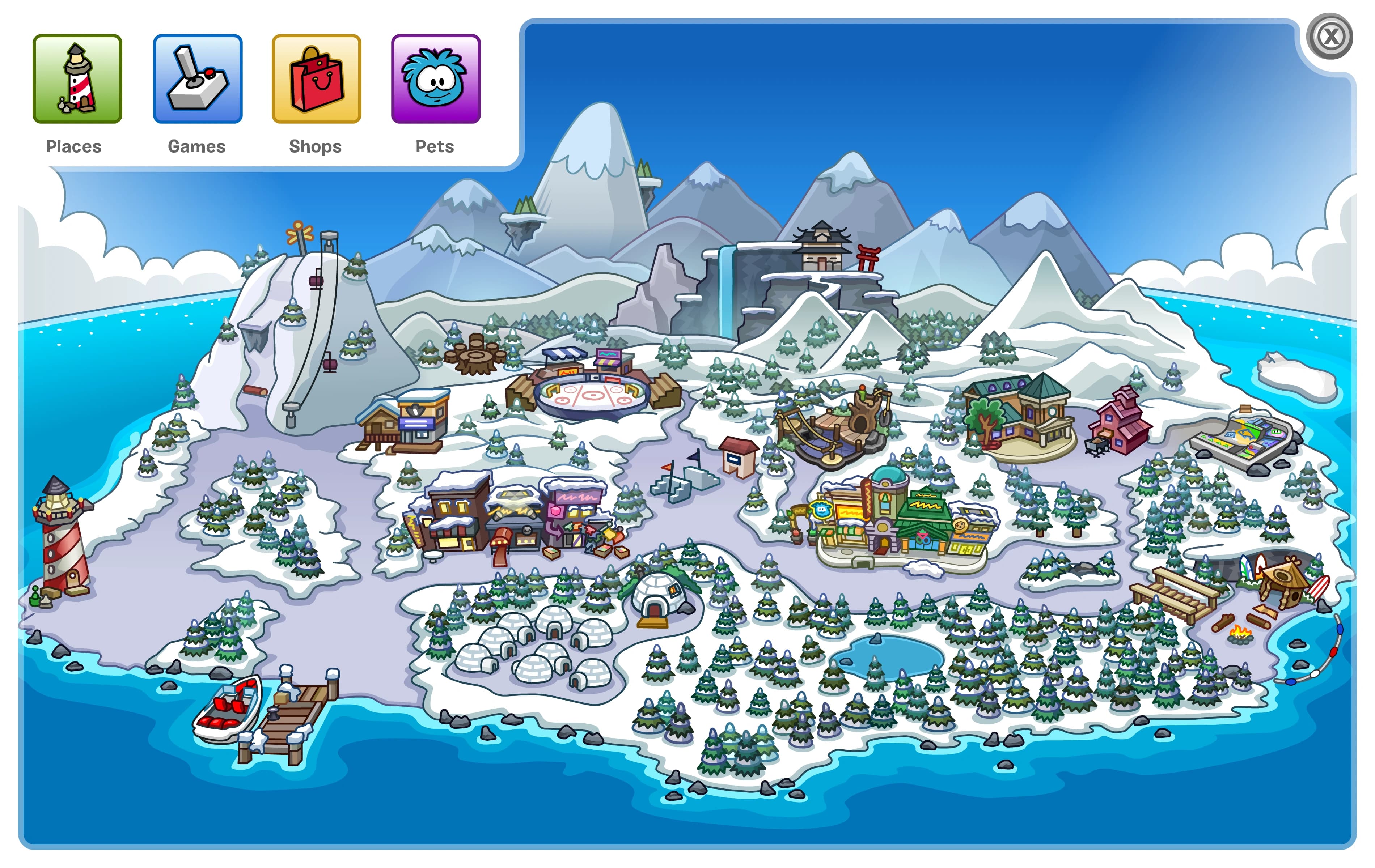 Club Penguin Island Map
